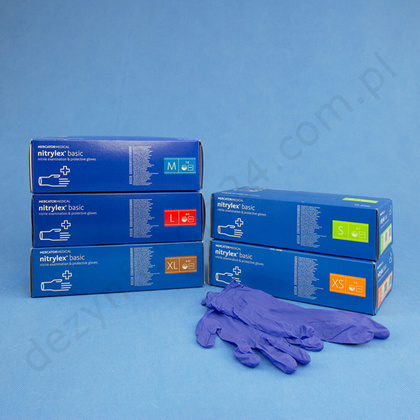 NITRYLEX BASIC rękawice nitrylowe bezpudrowe niebieskie (100 szt.)