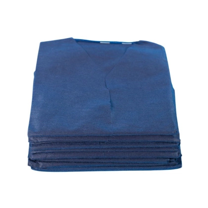 Koszula dla pacjenta, 40 g, włóknina SMS, 120x95 cm, niebieska (10 szt.) -  SoftMed