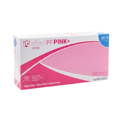 EFFECT PINK rękawice nitrylowe bezpudrowe różowe (100 szt.) - rozm. M