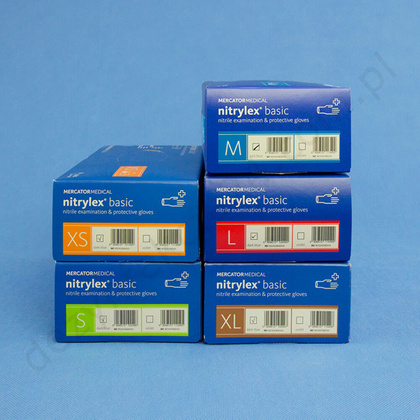 NITRYLEX BASIC rękawice nitrylowe bezpudrowe niebieskie (100 szt.)