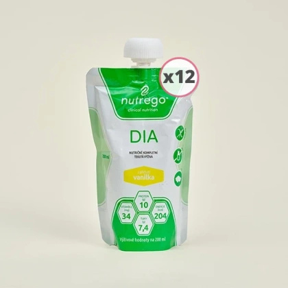 Nutrego DIA  12 x 200 ml o smaku waniliowym - płynna dieta dla cukrzyków