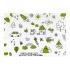 Podkład podfoliowany w rolce 33 cm x 20 m, perforacja co 50 cm - dziecięcy, zielone wzorki
