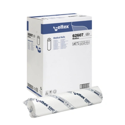 Podkład w rolce, medyczny, celulozowy, 60 cm x 80 m,<br>perforacja co 50 cm (6 szt.) - biały Celtex