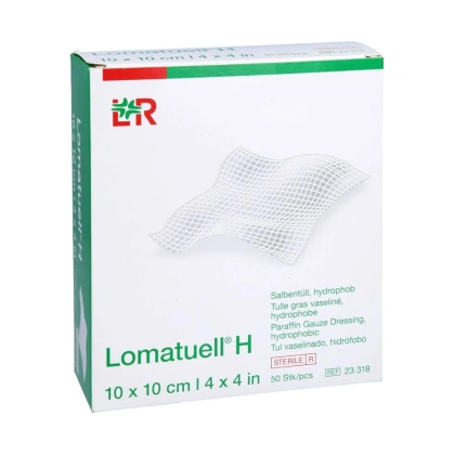 Lomatuell H 10 x 10 cm. opatrunek gazowy z parafiną (10 szt.)