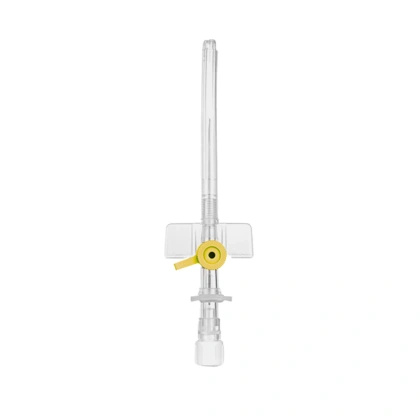 Kaniula dożylna 24G 0,7 x 19 mm żółta, z portem bocznym i liniami RTG - KD-FIX