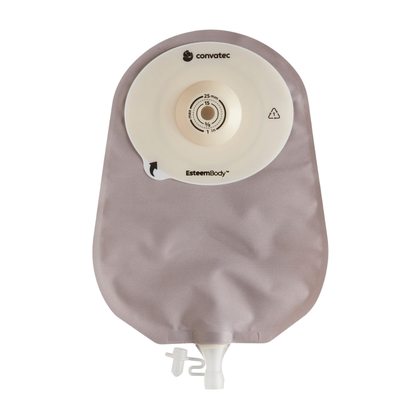 Esteem Body z Leak Defense - worek urostomijny otwarty rozm. 10-25 mm, szary (10 szt.)