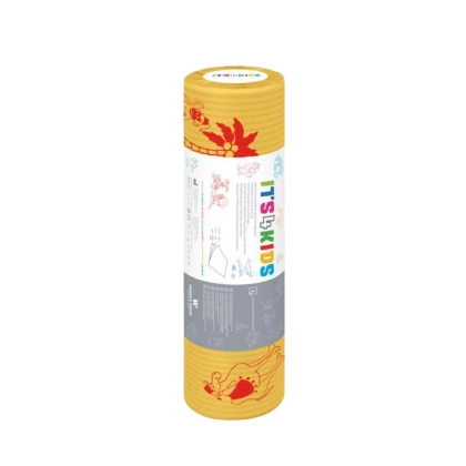 Podkład podfoliowany w rolce 33 cm x 25 m, perforacja co 50 cm - dziecięcy, żółty
