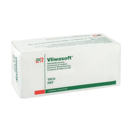 VLIWASOFT 10 x 10 cm. Kompresy włókninowe 4. warst.(100 szt.)